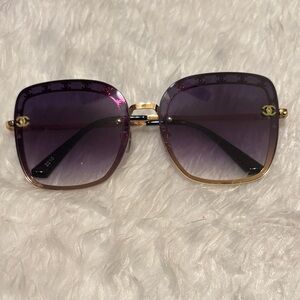 Fashion CC Elegant Purple and Gold Women's Sunglasses